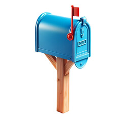3D mailbox. Isolated model of a home mailbox