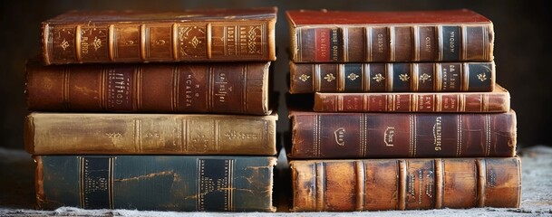 Stack of Vintage Books A Timeless Treasure Generative AI