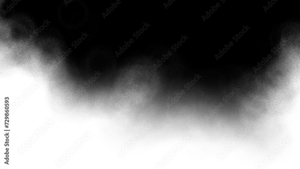 Poster Black noise grain transparent gradient background. Dust effect with Transparent png overlay background
