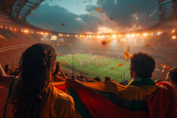 Fototapeta premium An international sports event bringing athletes and spectators together from around the world, promoting unity and friendly competition. Concept of global sportsmanship. Generative Ai.