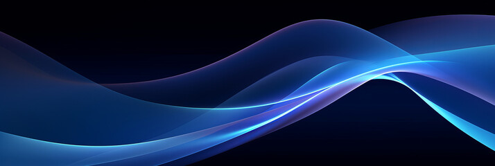 Abstract blue waves on dark background for modern design