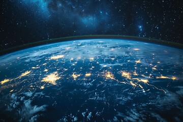 Glowing Earth A Stellar Nighttime View Generative AI