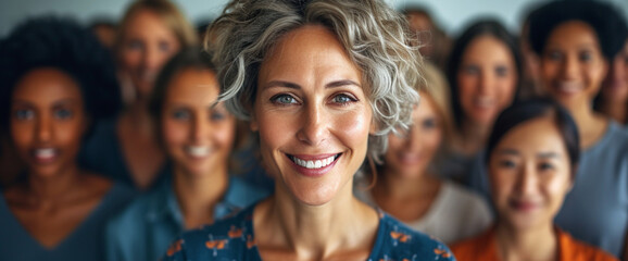 A Group Of Women Are Standing Next To Each Other And Smiling For The Camera