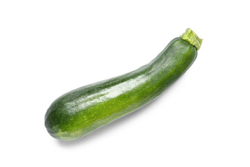 Fresh green zucchini on white background