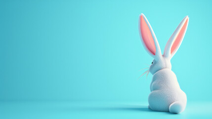 Fototapeta na wymiar White rabbit ear