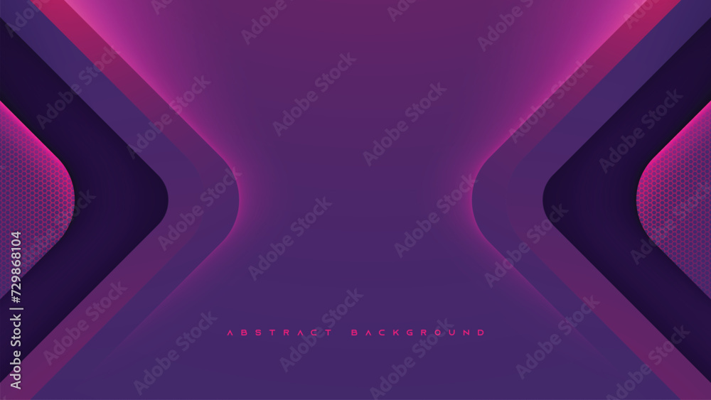 Poster purple abstract arrow shape background, with line decorative design vector.