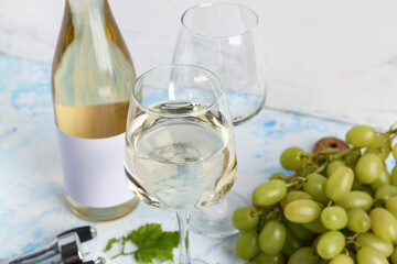 Glass of white wine, close up