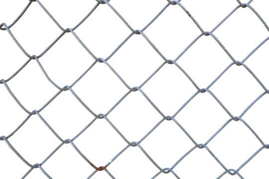 chain link fence isolate on transparent background, element for design