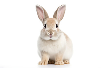 easter bunny On a cute, fluffy white background. Animal symbols of Easter