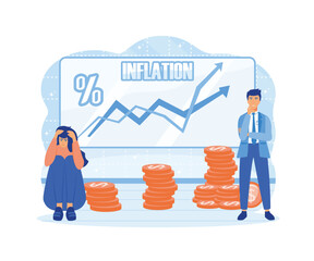 Inflation. Vector illustration for web banner, infographics, mobile. flat vector modern illustration  - obrazy, fototapety, plakaty