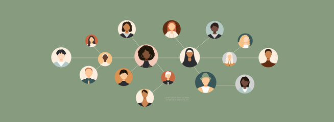 Icons of different people. Communication concept.