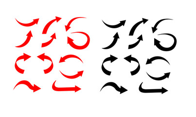 arrows black and red vectors for logo design, arrow icon, black arrow illustration vector design,