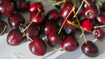 Cherry close-up macro. with natural light.