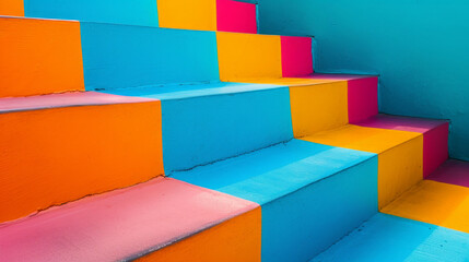 rainbow staircase steps background. colorful background. Vibrant color. Colorful rainbow flower background. background suitable for your banner, poster, flyer and more design