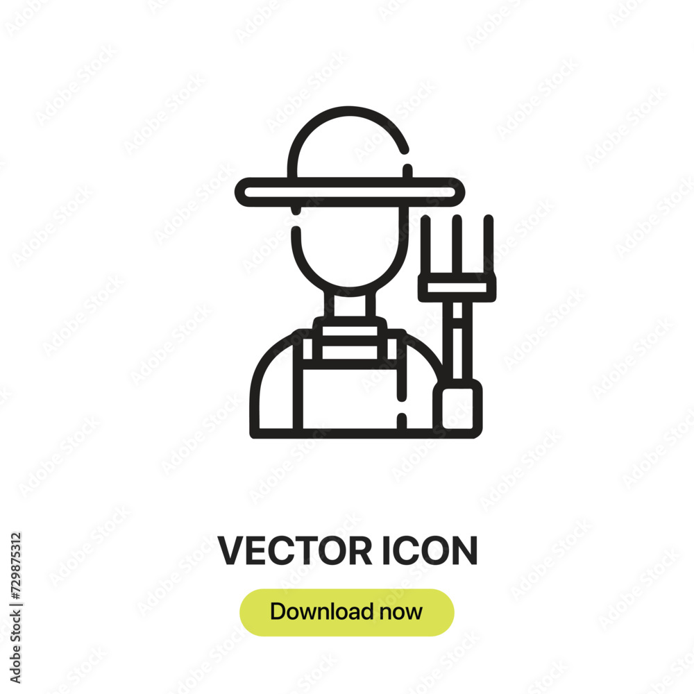 Aufkleber farmer icon vector. linear-style sign for mobile concept and web design. farmer symbol illustration.