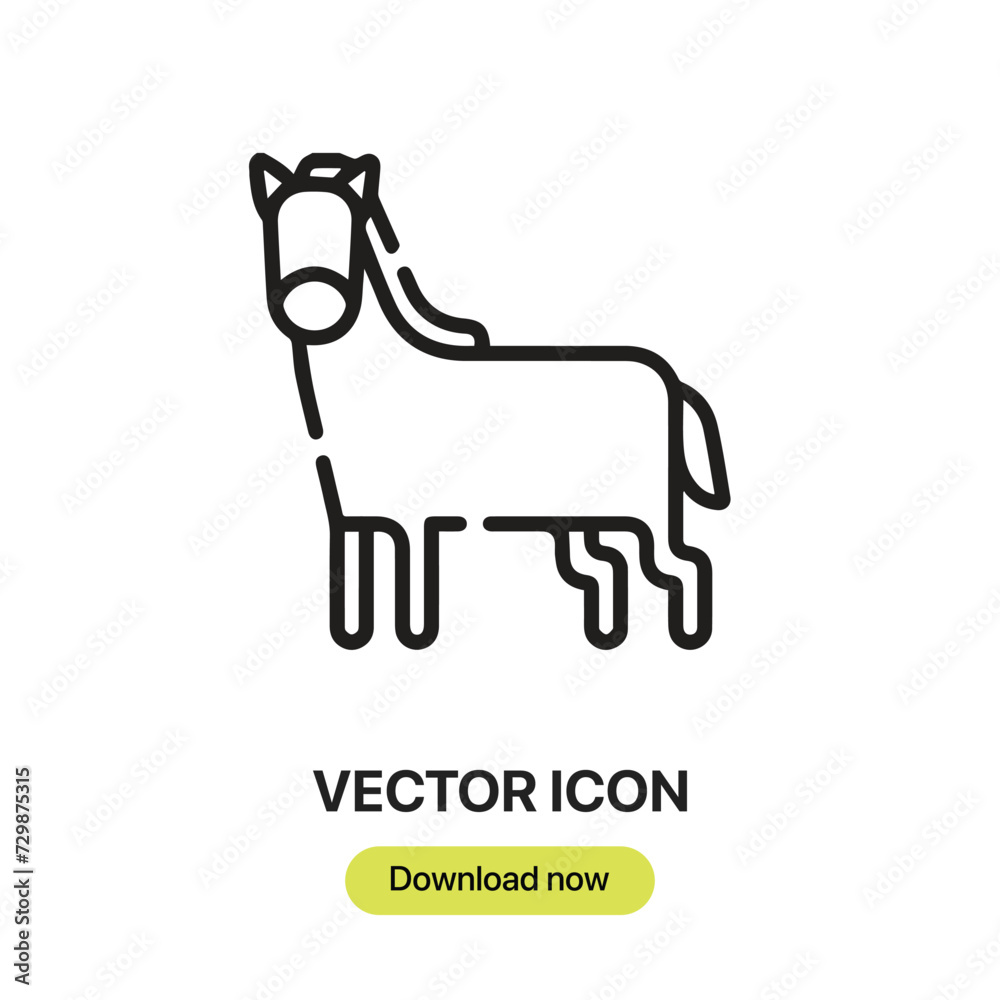 Leinwandbilder horse icon vector. linear-style sign for mobile concept and web design. horse symbol illustration. p
