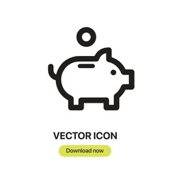 Piggy Bank icon vector. Linear-style sign for mobile concept and web design. Piggy Bank symbol illustration. Pixel vector graphics - Vector.	
