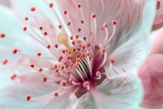 Delicate Spring. Macro Photography of Cherry Blossom Details.