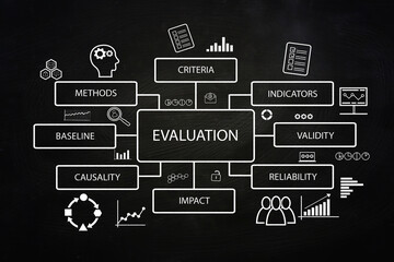 Evaluation, business terms concept