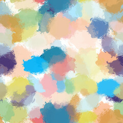 Abstract multicolored watercolor background with strokes. Repeating, seamless pattern