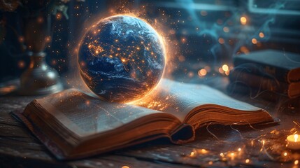 Ethereal Earth A Bookish Illumination Generative AI