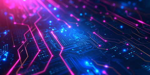 Cyber Texture Background, technology, circuiti elettrici. - obrazy, fototapety, plakaty