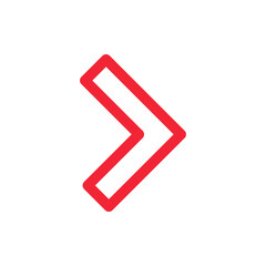 Red arrows sign symbol with transparent background