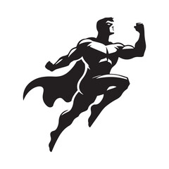 Superhero silhouette. powerful superhero in pose. Superhero silhouette art vector 