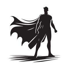 Superhero silhouette. powerful superhero in pose. Superhero silhouette art vector 