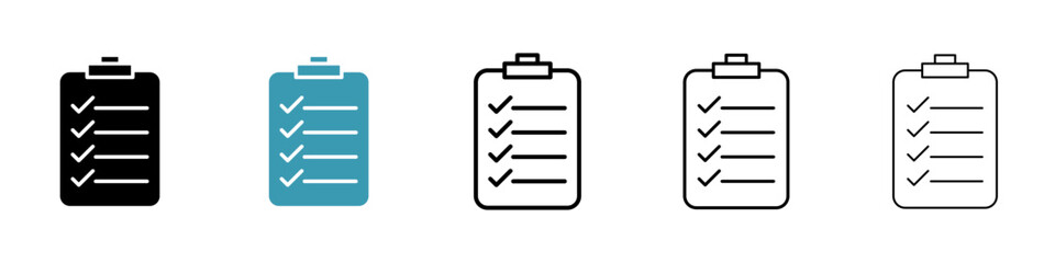 Task Organizer Vector Icon Set. Checklist Scheduler Vector Symbol for UI Design.