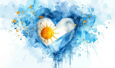Abstract painted flag of Argentina. Template for national holidays.