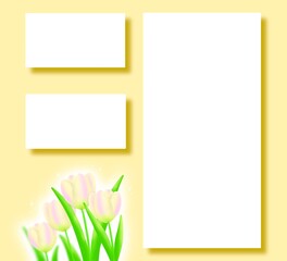 blank note paper with flowers