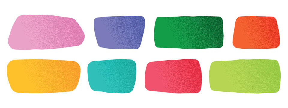 Trendy hand drawn irregular organic rectangles. Bright geometric forms. Vector illustration with soft texture