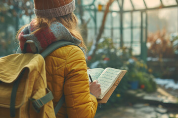 A person writing in a gratitude journal, reflecting on and appreciating life's blessings. Concept of gratitude and reflective mindfulness. Generative Ai.