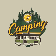 NEW LOGO CAMPING, TRAVELLER, CAMP TRUCK, ADVENTURE,  HIKING VECTOR
