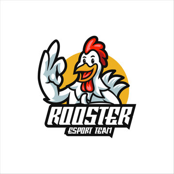 Illustration Vector Rooster Mascot Logo Design.