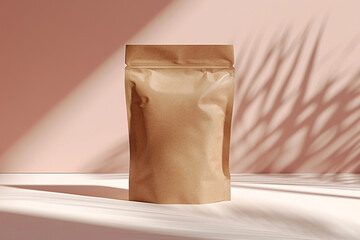 A Brown Paper Bag With A Zipper Is Sitting On A Table