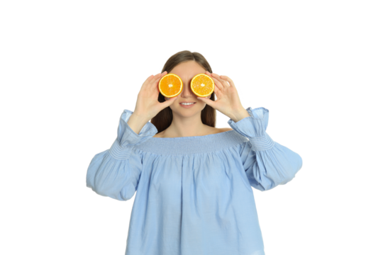 PNG, emotional, beautiful girl isolated on white background.