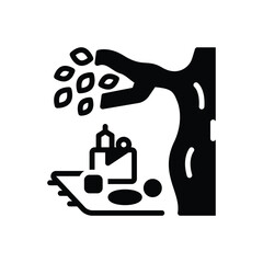 Black solid icon for picnic
