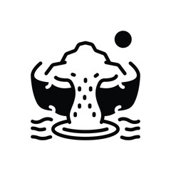Black solid icon for waterfall