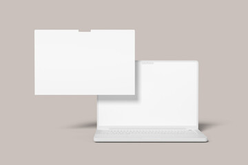 Clay Laptop Screen Blank Mockup