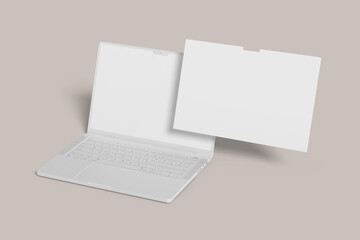 Clay Laptop Screen Blank Mockup