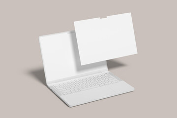 Clay Laptop Screen Blank Mockup