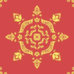 mandala seamless pattern yellow brick color number 3