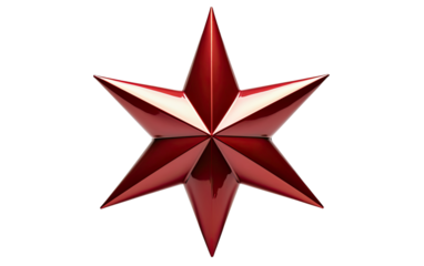 Maroon Christmas Star on a White or Clear Surface PNG Transparent Background.