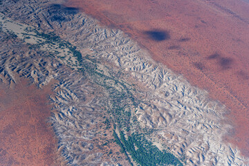 worn banks of Nossob river in Kalahari desert, south of Leonardville, Namibia