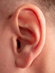 Obraz premium Close-up of a man's ear. Macro