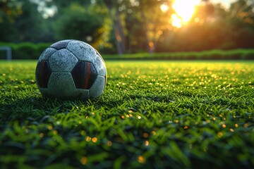 Soccer Ball on the Grass A Catchy and Optimized Adobe Stock Title for a Monthly Event Generative AI