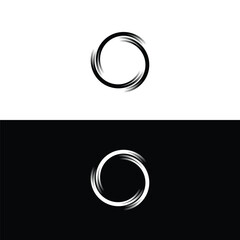 Black and white circle vector logo template design . Circle vector logo template design . Circle icon illustration