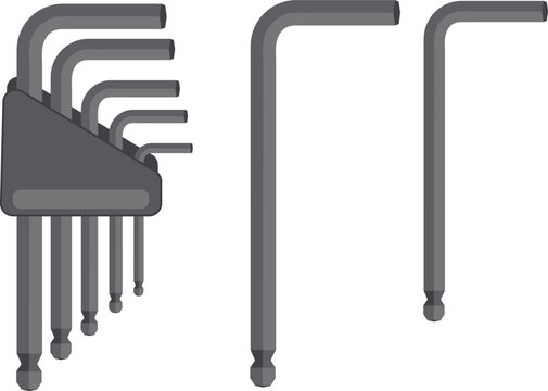set of allen wrench Hex , hexagonal or inbus key
